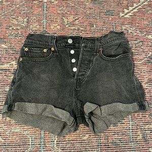 Gently worn Black Levi jean shorts